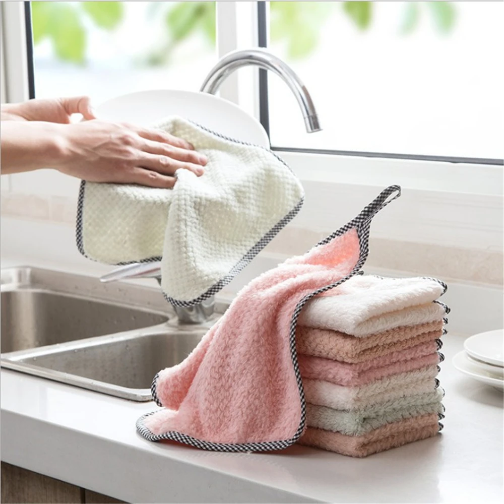 25*27.5cm Super Absorbent Coral fleece Clean Cloth Wiping Rag Dish Towel Practical Home Kitchen Sink Wipe Cleaning Tool
25*27.5cm Super Absorbent Coral fleece Clean Cloth Wiping Rag Dish Towel Practical Home Kitchen Sink Wipe Cleaning Tool