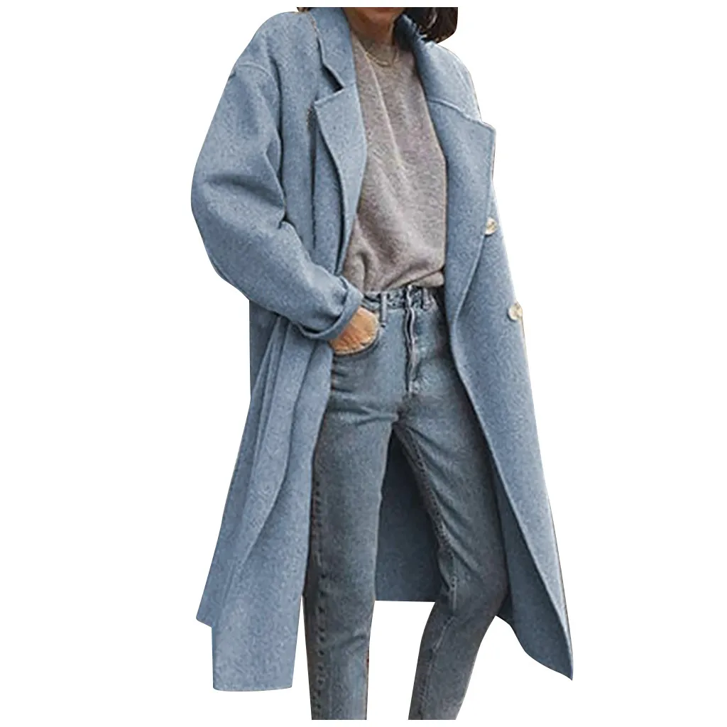 Fashion Women Solid Trench Coat Windbreaker Jacket Coat Double Breasted Overcoat
Fashion Women Solid Trench Coat Windbreaker Jacket Coat Double Breasted Overcoat