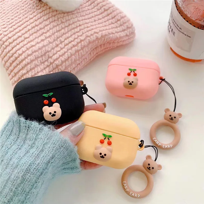 3D Cartoon Cute Cherry Bear Case for for Airpods Pro Case Soft Silicone Earphone Headphone Cover Case for Airpod 1/2 Case Gift
3D Cartoon Cute Cherry Bear Case for for Airpods Pro Case Soft Silicone Earphone Headphone Cover Case for Airpod 1/2 Case Gift
