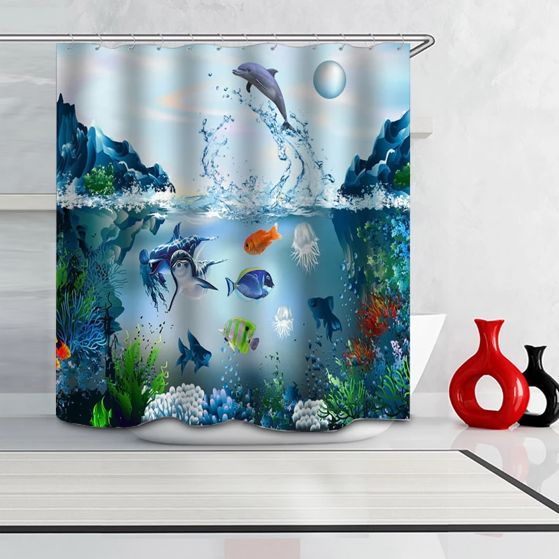 Dolphin 3D Digital Printing High Quality Bathroom Polyester Waterproof Shower Curtain 12 Hook Bathroom Gadgets Partition curtain
Dolphin 3D Digital Printing High Quality Bathroom Polyester Waterproof Shower Curtain 12 Hook Bathroom Gadgets Partition curtain