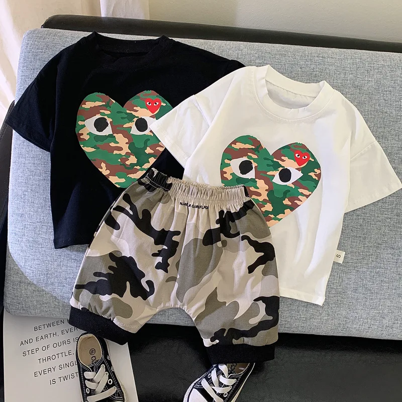 2021 Baby Summer Casual Clothing Infant Boy Fashion Clothes Love Printing Shirt +Camouflage Pants Toddler Girls Cotton Outfits
2021 Baby Summer Casual Clothing Infant Boy Fashion Clothes Love Printing Shirt +Camouflage Pants Toddler Girls Cotton Outfits