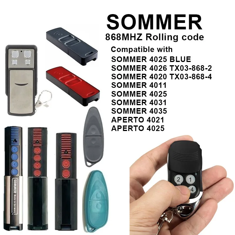 Радио Управление дистанционного Sommer 4026 TX03-868-2-XP 868 МГц Двери Гаража Пульт
