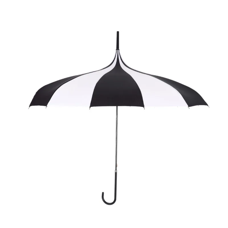 Men's Black And White Striped Pagoda Umbrella 16 Bones Straight Long Handle Umbrella Women Creative Sunny And Rain Umbrella
Men's Black And White Striped Pagoda Umbrella 16 Bones Straight Long Handle Umbrella Women Creative Sunny And Rain Umbrella