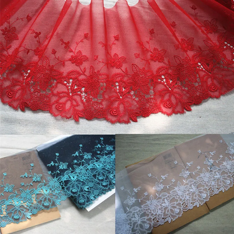 10Meters Lace Fabric Red Blue Ribbon Flower Trim for Wedding Decoration High Quality DIY Sewing Dress 19cm Width
10Meters Lace Fabric Red Blue Ribbon Flower Trim for Wedding Decoration High Quality DIY Sewing Dress 19cm Width