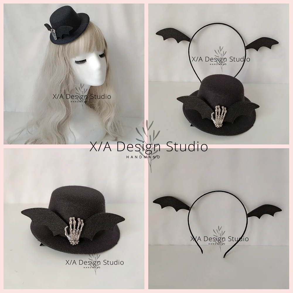 All Saints' Day Dark style series Vintage Gothic lolita skeleton Small Top hat Soft Sister Headwear batwing Hair Hoop Cosplay
All Saints' Day Dark style series Vintage Gothic lolita skeleton Small Top hat Soft Sister Headwear batwing Hair Hoop Cosplay