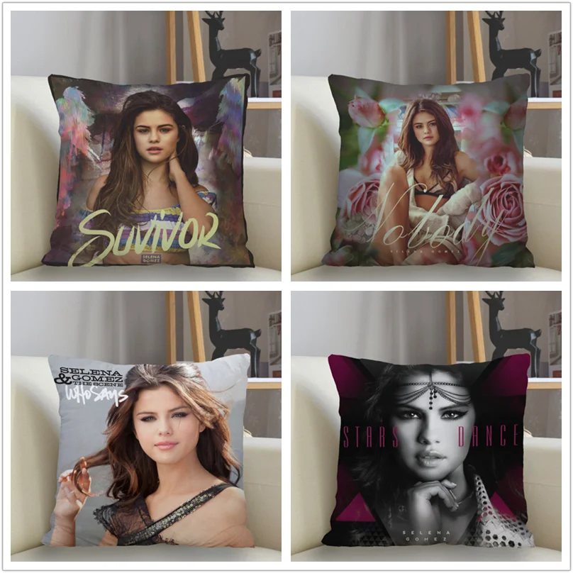 

Musife Custom Selena-Gomez Pillowcase Home Decoration 45*45cm Zipper Square Pillowcase Throw Pillow Cover Drop Shipping