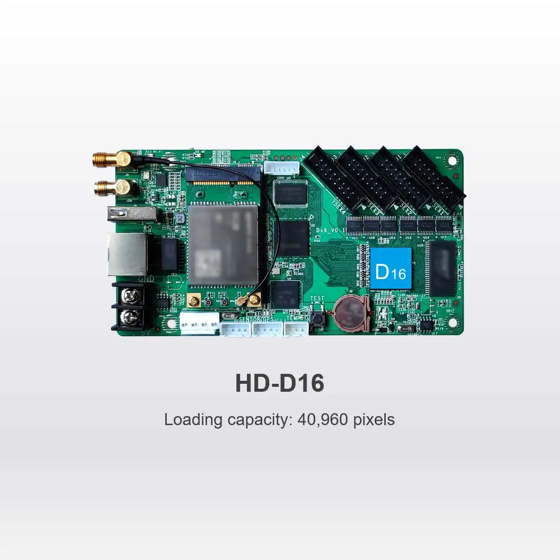 Асинхронный RGB-контроллер HD-D16 + wifi с 4 * HUB75 интерфейсом данных lintel RGB полноцветный светодиодный дисплей
Асинхронный RGB-контроллер HD-D16 + wifi с 4 * HUB75 интерфейсом данных lintel RGB полноцветный светодиодный дисплей