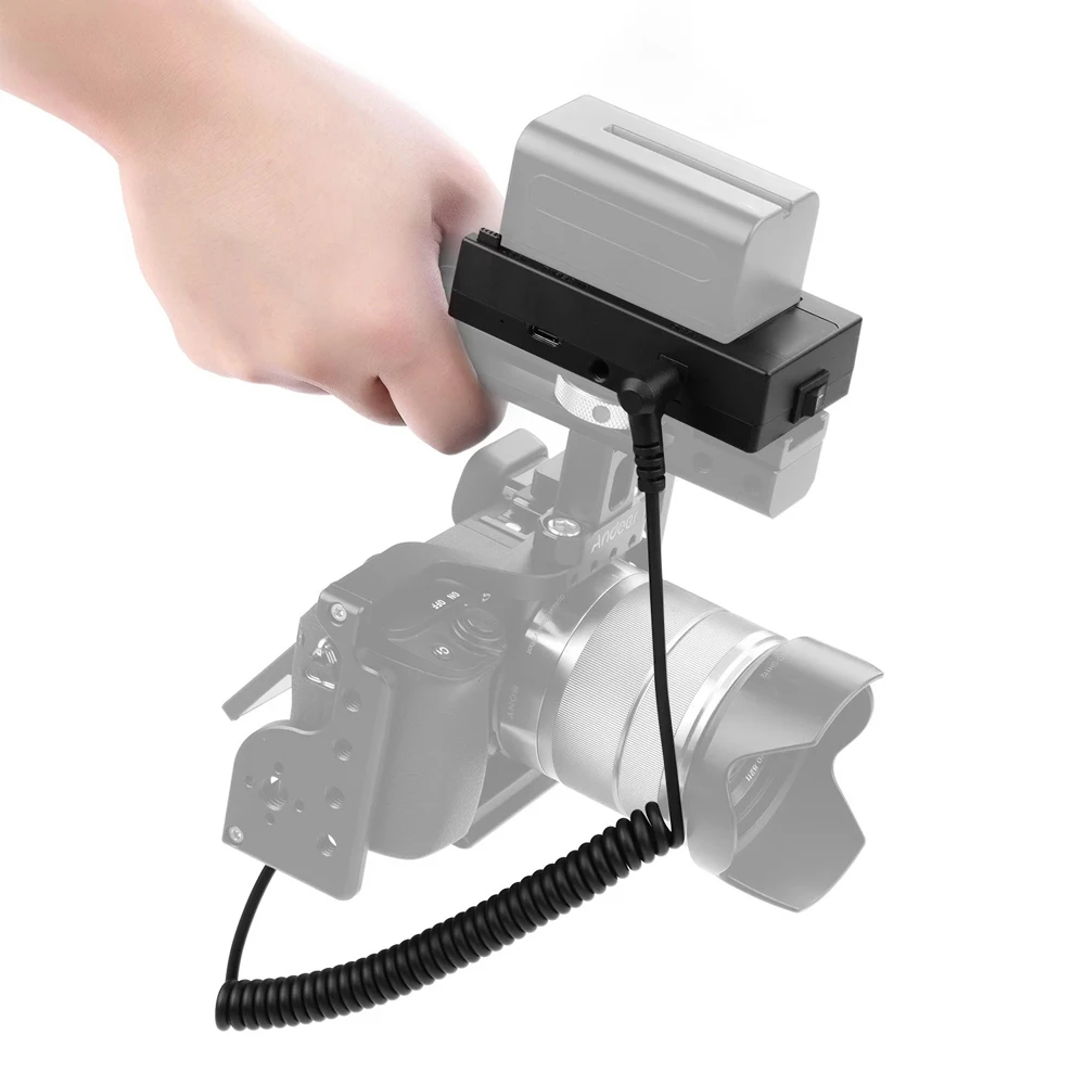 NP-F970 F750 Battery Plate Holder Adapter With Dual USB + FW50/FZ100 Dummy Battery Coupler For Sony A7III//A6300/A6400/A6500
NP-F970 F750 Battery Plate Holder Adapter With Dual USB + FW50/FZ100 Dummy Battery Coupler For Sony A7III//A6300/A6400/A6500
