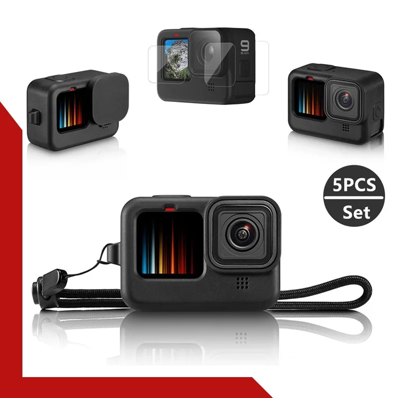 Silicone Case for GoPro Hero 9 Black Tempered Glass Protective Film Lens Cap Cover Screen Protector for Go Accessories
Silicone Case for GoPro Hero 9 Black Tempered Glass Protective Film Lens Cap Cover Screen Protector for Go Accessories