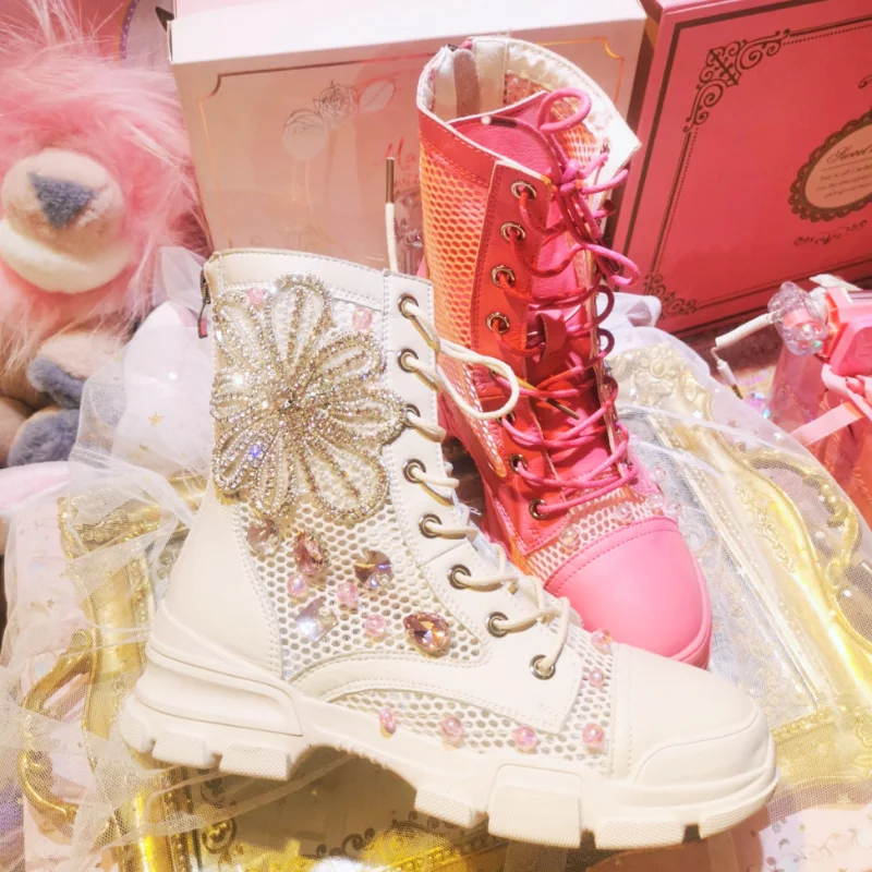 Womens Round Toe Mesh Rhinestones Pearls Ankle Boots Platform Chunky Heel Shoes DIY X-mas Gift Girls New 20222022
Womens Round Toe Mesh Rhinestones Pearls Ankle Boots Platform Chunky Heel Shoes DIY X-mas Gift Girls New 20222022