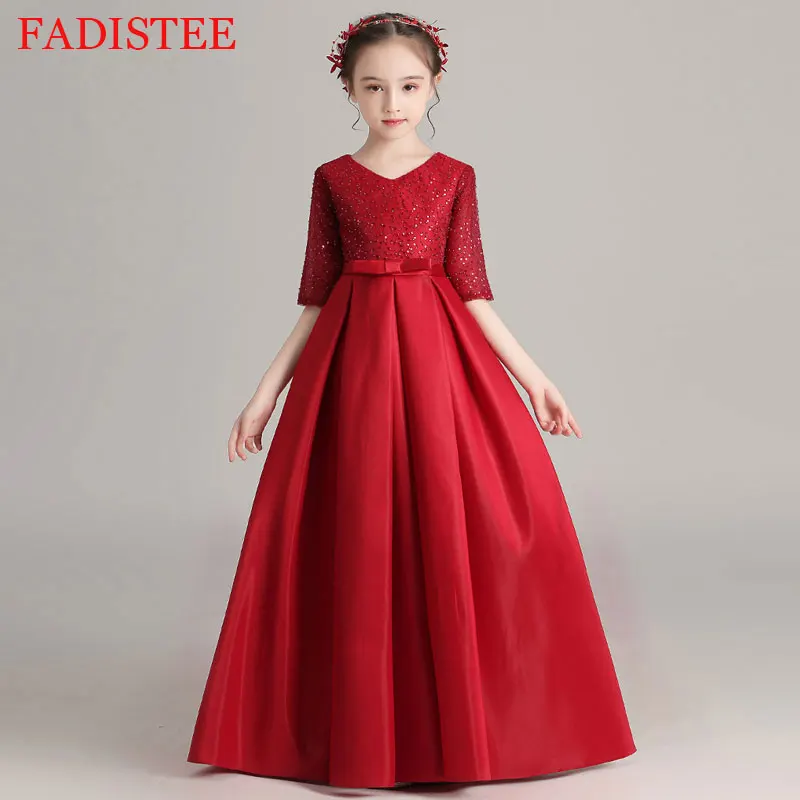 Satin Flower Girl Dresses Half Sleeves Girl Wedding Party Dress First Communion Dress Lace O-neck платье для девочки
Satin Flower Girl Dresses Half Sleeves Girl Wedding Party Dress First Communion Dress Lace O-neck платье для девочки