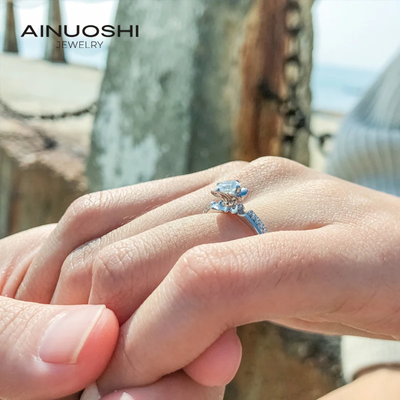 AINUOSHI Real 0.5 Carat Moissanite Diamond Rings 100% 925 Sterling Silver Engagement Wedding Rings for Women Jewelry anillo Gift
AINUOSHI Real 0.5 Carat Moissanite Diamond Rings 100% 925 Sterling Silver Engagement Wedding Rings for Women Jewelry anillo Gift