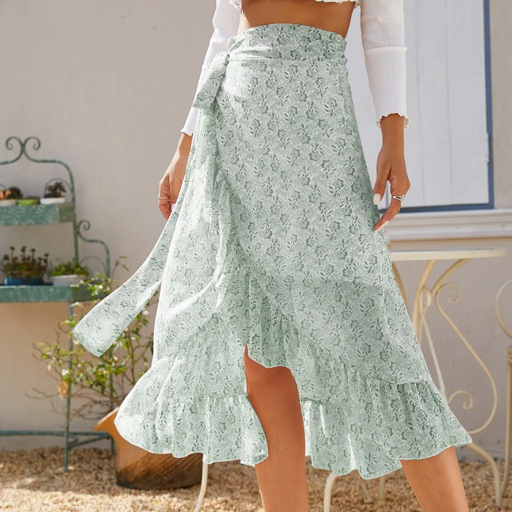 New Fashion Women Floral Print Chiffon Skirt Summer Bandage Lady Irregular Ruffles Leisure High Waist Empire Beach Boho Skirt
New Fashion Women Floral Print Chiffon Skirt Summer Bandage Lady Irregular Ruffles Leisure High Waist Empire Beach Boho Skirt