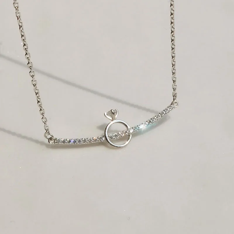 925 Sterling Silver Zircon Curved Crown Necklace for Women Simple Clavicle Chain Engagement Jewelry Best Gift
925 Sterling Silver Zircon Curved Crown Necklace for Women Simple Clavicle Chain Engagement Jewelry Best Gift