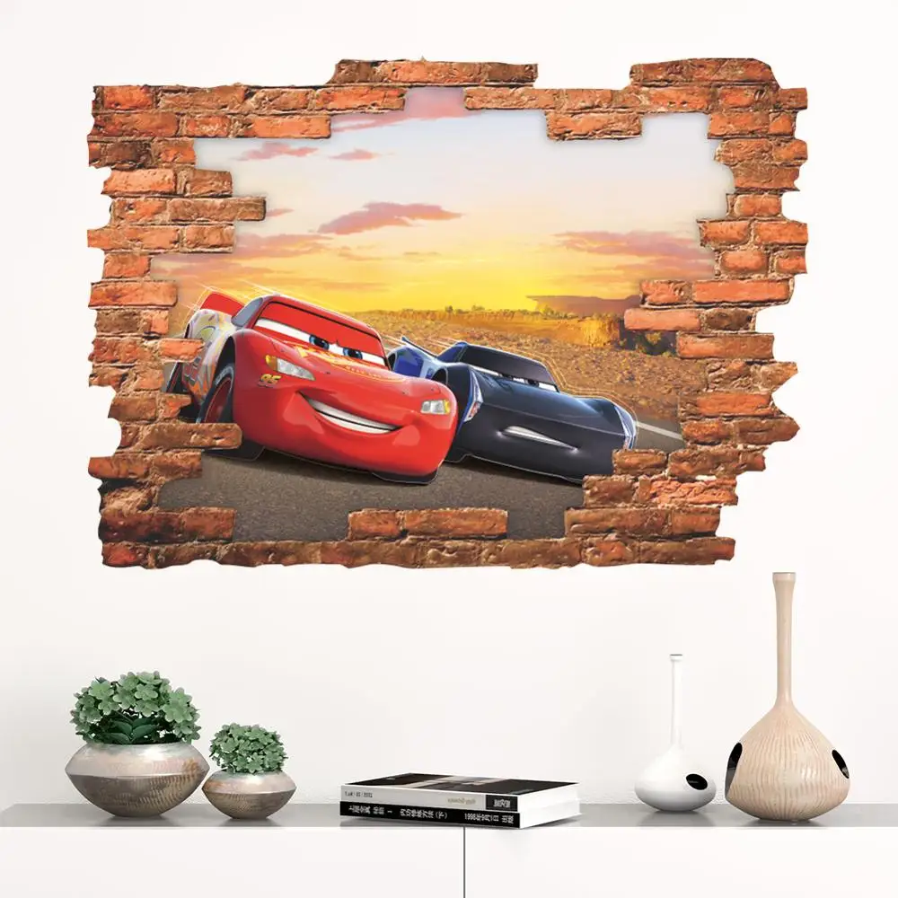 Дисней мультфильм фильм 3D Автомобили Молния Маккуин DIY стикер стены для детской