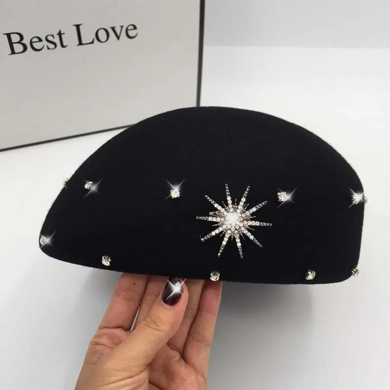 winter web celebrity dome with diamond drill about heavy wool beret for women painter female ins
winter web celebrity dome with diamond drill about heavy wool beret for women painter female ins