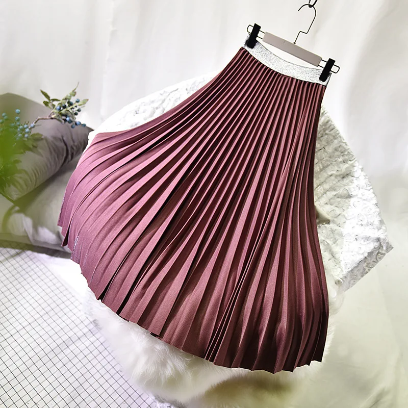 2020 New High Waist Long Chic Women Autumn Spring Pleated Skirt A-Line Vintage Skirts Faldas Jupe Femme Saia
2020 New High Waist Long Chic Women Autumn Spring Pleated Skirt A-Line Vintage Skirts Faldas Jupe Femme Saia