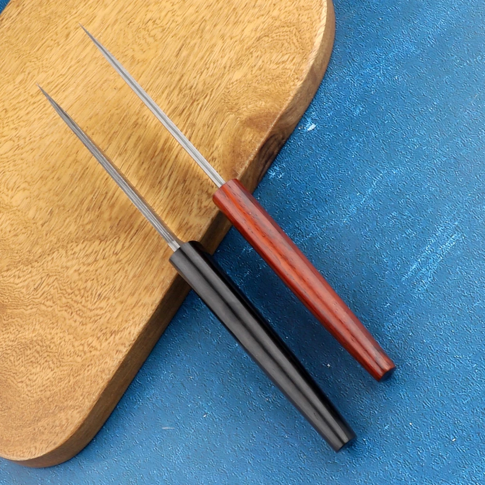 Ручной работы короткие катана дамасская Сталь сиамский деревянной ручкой