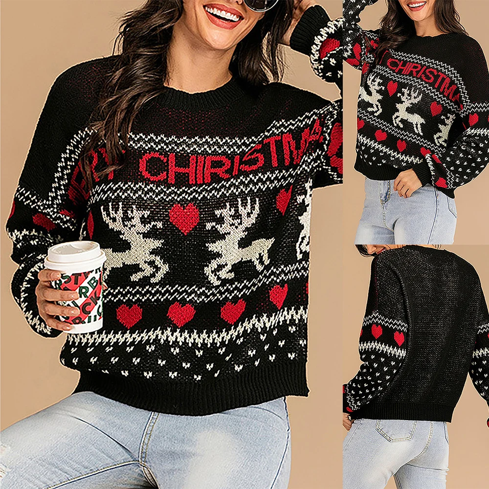 Animal Letter Printed Ladies Jumper Christmas Women Pullover Sweater Tops Logn Sleeve Winter Spring Knit Tops Sweater Blouses
Animal Letter Printed Ladies Jumper Christmas Women Pullover Sweater Tops Logn Sleeve Winter Spring Knit Tops Sweater Blouses