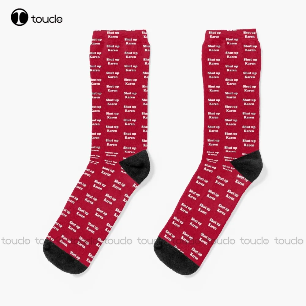 

Karen - Shut Up Karen Socks Winter Socks For Men Personalized Custom Unisex Adult Teen Youth Socks 360° Digital Print Funny Sock