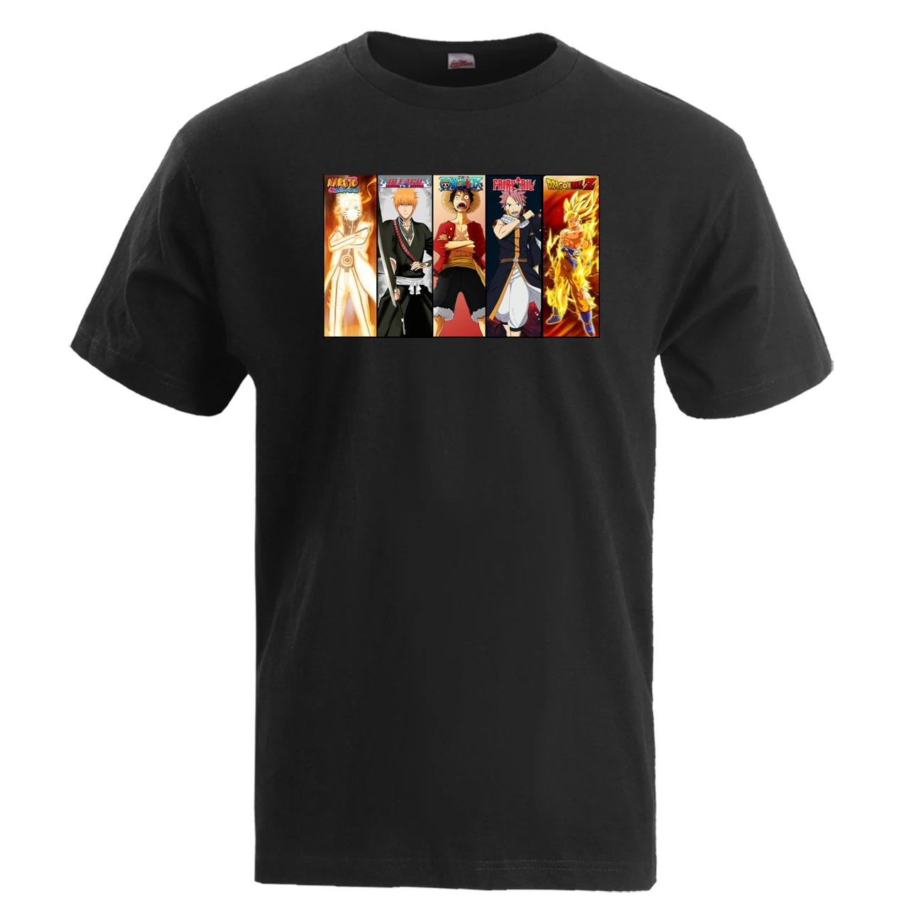 Мужская футболка с японским аниме лето 2019 Harajuku Uzumaki Naruto Bleach Dragon Ball цельная