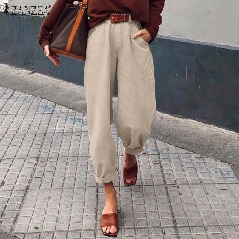 ZANZEA 2021 Fashion Pants Autumn High Waist Pantalons Womens Casual Straight Pant Lady Stylish Solid Loose Long Trouser Oversize
ZANZEA 2021 Fashion Pants Autumn High Waist Pantalons Womens Casual Straight Pant Lady Stylish Solid Loose Long Trouser Oversize