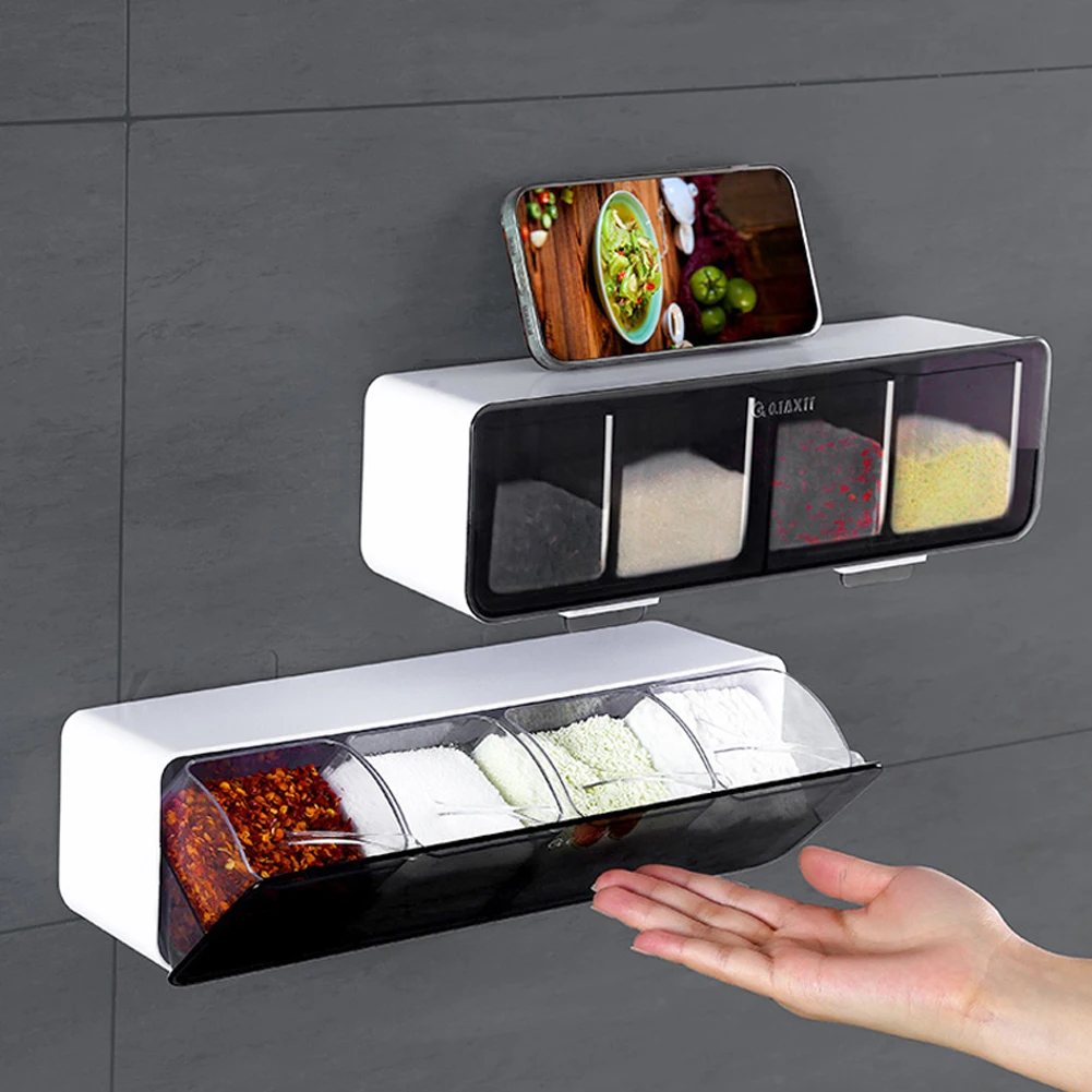 1Pc Wall-mounted Seasoning Box Salt Pepper Spice Rack Jar Sugar Bowl for Kitchen Gadget Device Sets Spice Box Organizer Tool
1Pc Wall-mounted Seasoning Box Salt Pepper Spice Rack Jar Sugar Bowl for Kitchen Gadget Device Sets Spice Box Organizer Tool