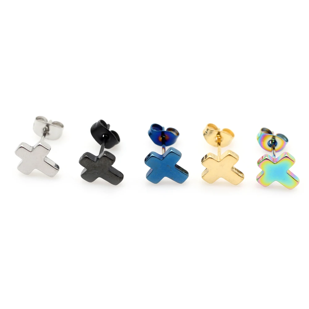 Alisouy 2pcs Fashion Punk Gothic Stainless Steel Black Blue Gold Color Cross Ear Stud Earring Women Men Unisex Piercing Jewelry
Alisouy 2pcs Fashion Punk Gothic Stainless Steel Black Blue Gold Color Cross Ear Stud Earring Women Men Unisex Piercing Jewelry