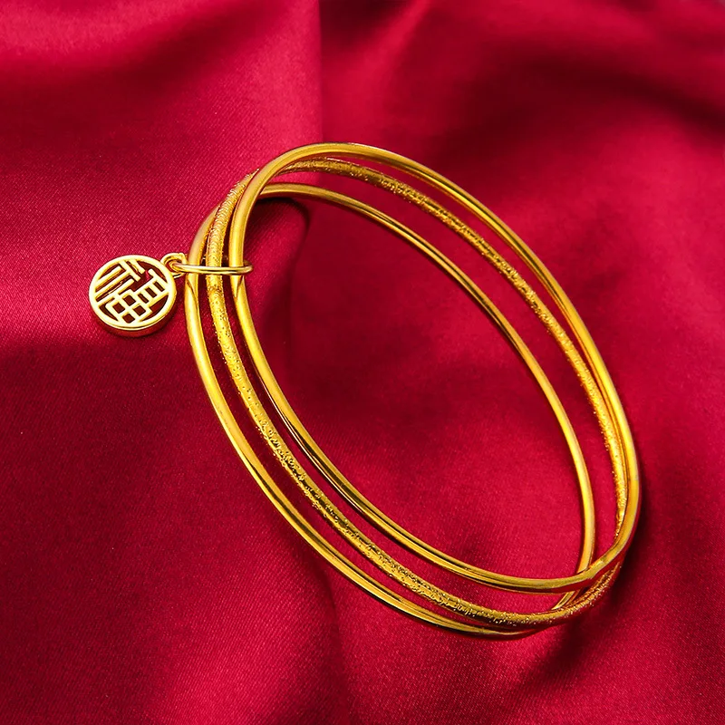 QEENKISS BT505 Fine Jewelry Wholesale Fashion Woman Girl Mother Birthday Wedding Gift Three-Life 24KT Gold Bracelet Bangle Set
QEENKISS BT505 Fine Jewelry Wholesale Fashion Woman Girl Mother Birthday Wedding Gift Three-Life 24KT Gold Bracelet Bangle Set