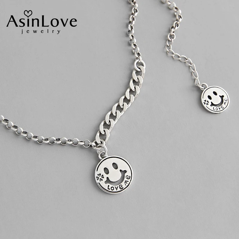 AsinLove Vintage Smiley Pendant Necklace 925 Sterling Silver Creative Personality Romantic Love Me Necklace for Women and Girls
AsinLove Vintage Smiley Pendant Necklace 925 Sterling Silver Creative Personality Romantic Love Me Necklace for Women and Girls