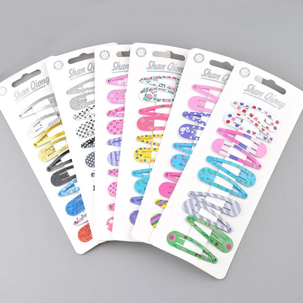 10Pcs/Set Fashion Alloy Barrettes 8 Patterns Optional Water Drop Shape Hairpins For Sweet Girls Printed BB Clip Hair Accessories
10Pcs/Set Fashion Alloy Barrettes 8 Patterns Optional Water Drop Shape Hairpins For Sweet Girls Printed BB Clip Hair Accessories