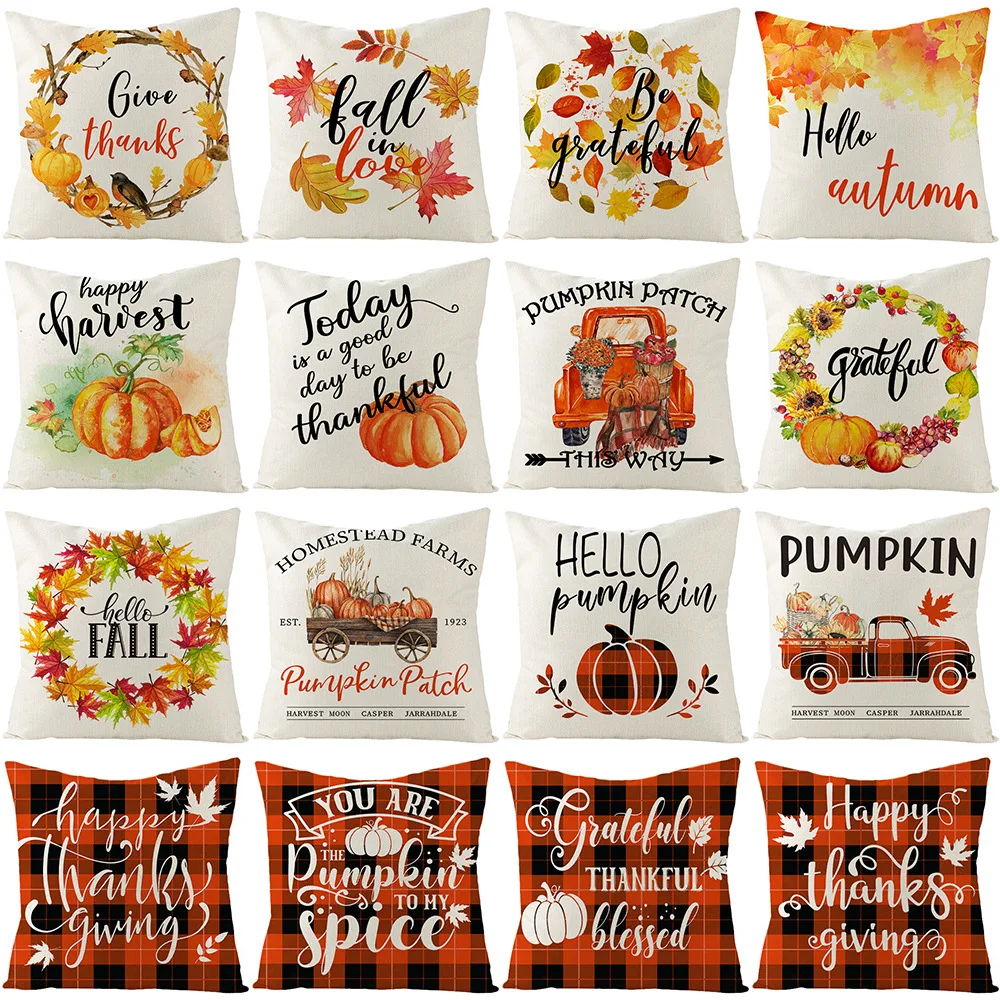 Autumn Maple Leaf Pumpkin Printed Linen Pillow Case Household Goods Letter Lattice Car Sofa Cushion Cover 45*45 Home Decore
Autumn Maple Leaf Pumpkin Printed Linen Pillow Case Household Goods Letter Lattice Car Sofa Cushion Cover 45*45 Home Decore