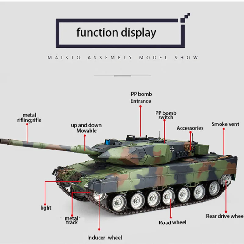 Oversized Simulation RC Battle Tank 68cm 30mins Battery Life 2.4G Rotatable Turret Smoking Launching Bullets LED Light Toy Tank
Oversized Simulation RC Battle Tank 68cm 30mins Battery Life 2.4G Rotatable Turret Smoking Launching Bullets LED Light Toy Tank