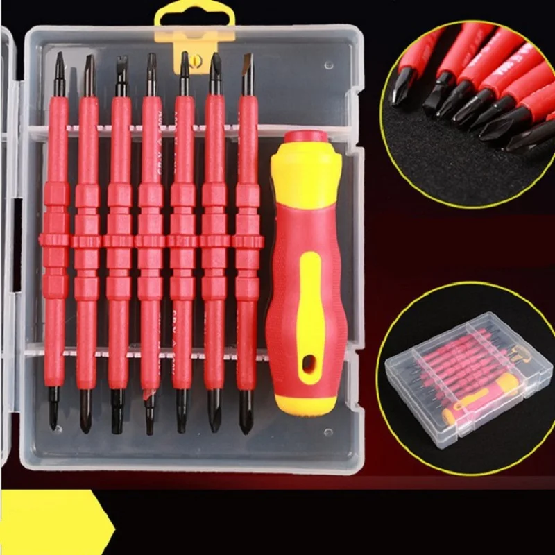 8pcs 500V Insulated Screwdriver Set Multi-Purpose Screw Driver Bit Magnetic Phillips Slotted Screwdrivers Electrician Hand Tools
8pcs 500V Insulated Screwdriver Set Multi-Purpose Screw Driver Bit Magnetic Phillips Slotted Screwdrivers Electrician Hand Tools