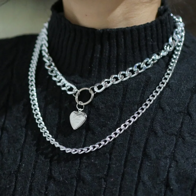 2 шт./лот Лидер продаж ожерелье в форме сердца открытые Подвески Чокеры Простые