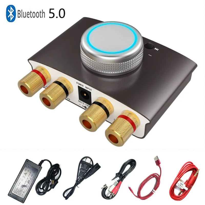 Цифровой мини усилитель Bluetooth 5 0 Hi Fi стерео мощности звука для дома 50 Вт + AUX/USB