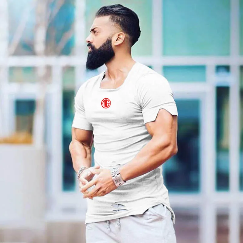 Brand Extend Long T Shirt Men Fashion Vintage Hole Hip Hop Fitness T-shirt Summer Short Sleeve Slim Fit Gyms Tshirt
Brand Extend Long T Shirt Men Fashion Vintage Hole Hip Hop Fitness T-shirt Summer Short Sleeve Slim Fit Gyms Tshirt