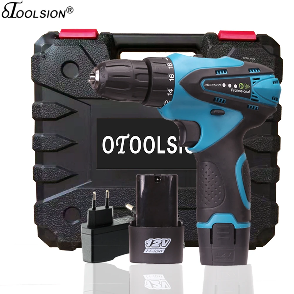 12V 1500 Mah электрические отвертки с переменной скоростью 2 батареями электрическая