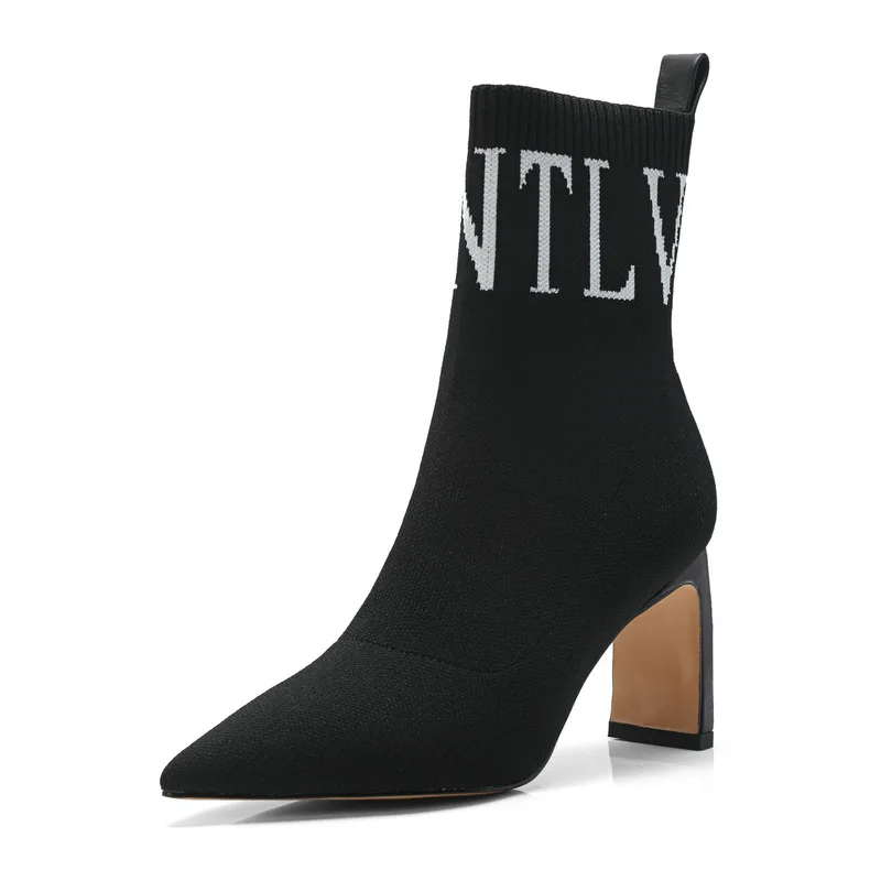 Comfort Knitting Women Half Square High Heels Ankle Boots Fashion Pointed Toe Autumn Shoes Stretch Black 2019 Winter JXX12
Comfort Knitting Women Half Square High Heels Ankle Boots Fashion Pointed Toe Autumn Shoes Stretch Black 2019 Winter JXX12