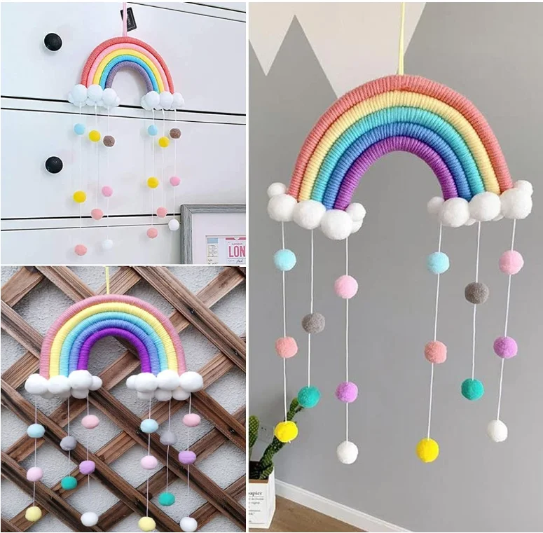 Rainbow Tapestry Wall Hanging Decoration Kids Room Woven Pom-Pom Ornaments Baby Girls Boys Bedroom Nursery Playroom Décor
Rainbow Tapestry Wall Hanging Decoration Kids Room Woven Pom-Pom Ornaments Baby Girls Boys Bedroom Nursery Playroom Décor