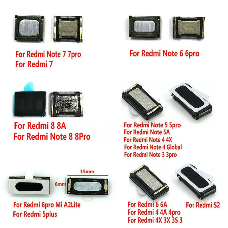 Фото Динамик для XiaoMi Redmi Note 8 7 6 5 5A 8A 7A 6A 4 4X 4A 3 3X 3S Pro S2|Шлейфы мобильных телефонов| |