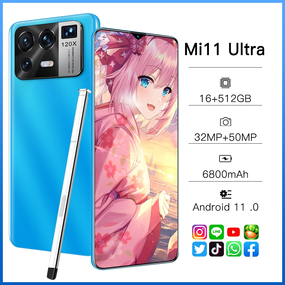 Mi11 Ultra 6.7Inch Global Version Smartphone With Stylus HD Full Screen 16+512GB 6800mAh 32+50MP Unlocked 5G Android Mobilephone
Mi11 Ultra 6.7Inch Global Version Smartphone With Stylus HD Full Screen 16+512GB 6800mAh 32+50MP Unlocked 5G Android Mobilephone