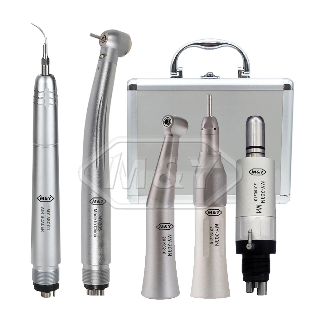 Dental Handpiece Kits 2/4 Holes High Speed +Air Scaler +Low Speed Handpiece Air Turbine Kits Contra Angle Air Motor Push Button
Dental Handpiece Kits 2/4 Holes High Speed +Air Scaler +Low Speed Handpiece Air Turbine Kits Contra Angle Air Motor Push Button