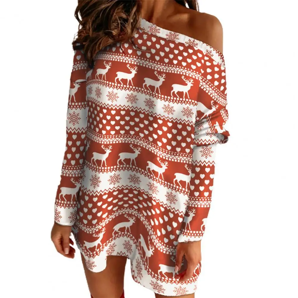 Christmas Elk Print Mini dress women elegant 2021 Off Shoulder Autumn Long Sleeve Straight Party Dress Streetwear vestidos
Christmas Elk Print Mini dress women elegant 2021 Off Shoulder Autumn Long Sleeve Straight Party Dress Streetwear vestidos