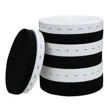 Rubber Bands 15/20/25MM Button Hole Knit Elastic Bands Ribbon Tape White/Black Wire Webbing DIY Sewing Accessories 3 Meters