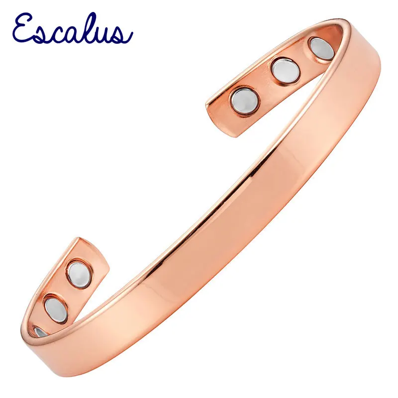 

Escalus Women's Powerful Copper Plating Magnetic Bangle Bio Health Healing Bracelet for Men Wristband Charm Vintage Style Bangle