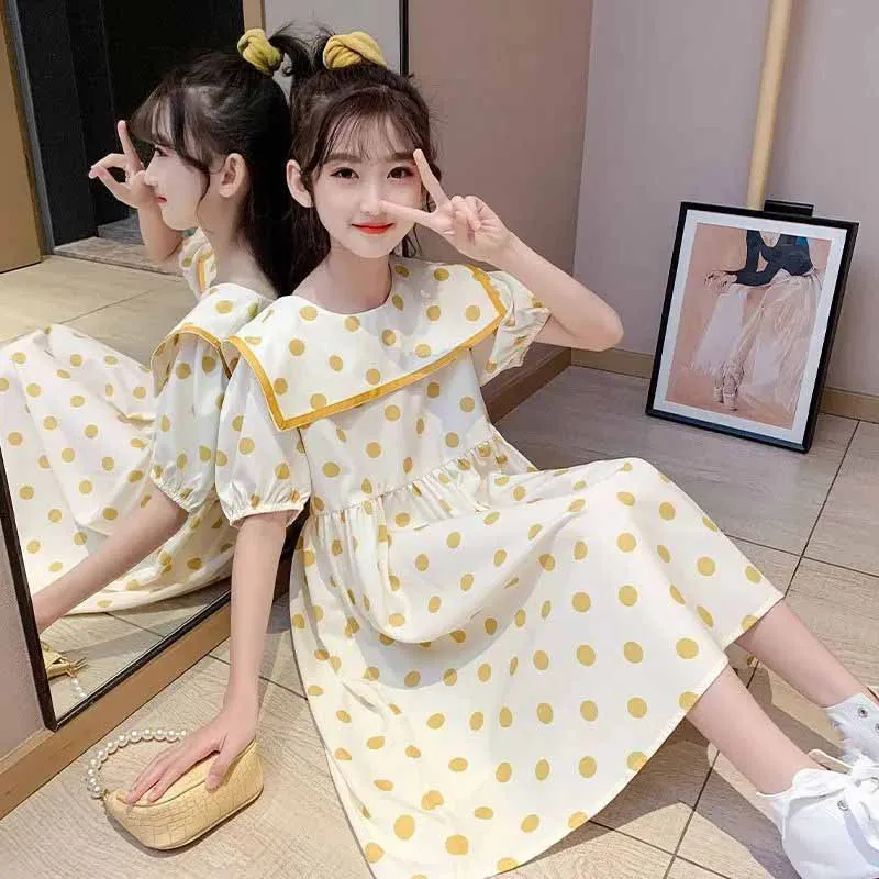 Girls summer dress 2021 new big children fashion dots lapel student casual princess vestidos children's Clothing
Girls summer dress 2021 new big children fashion dots lapel student casual princess vestidos children's Clothing