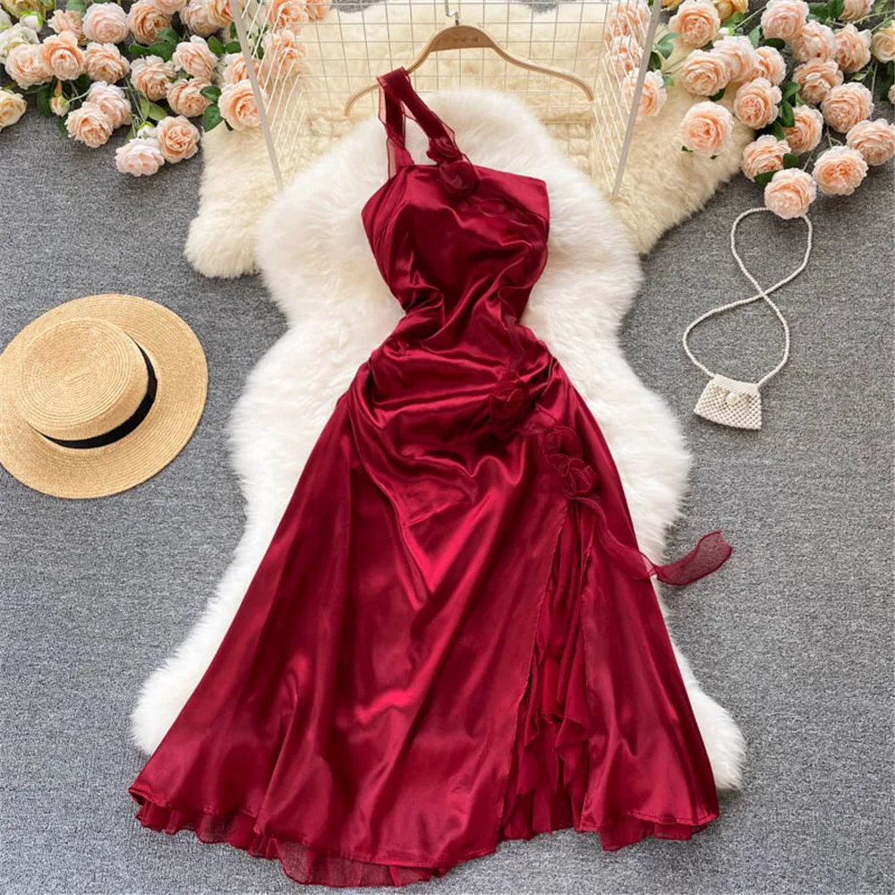 Women Red Evening Long Dress Summer One Shoulder Sexy Sling Party Dresses Fashion Ladies Maxi Sundress Female Clothing Coisini
Women Red Evening Long Dress Summer One Shoulder Sexy Sling Party Dresses Fashion Ladies Maxi Sundress Female Clothing Coisini