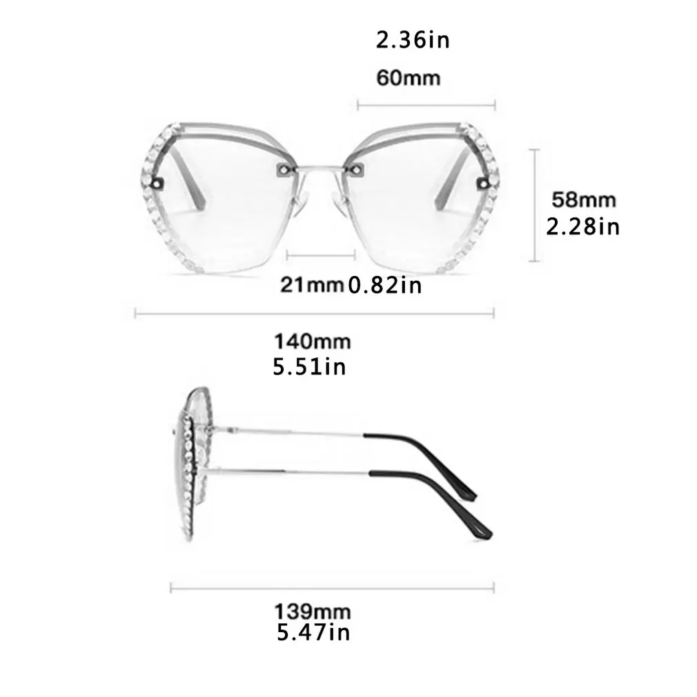 UV400 Rimless Crystal Rimless Sunglasses Women Luxury Brand Designer Rhinestone Frameless Gradual Sun Glasses Shades Hexagon
UV400 Rimless Crystal Rimless Sunglasses Women Luxury Brand Designer Rhinestone Frameless Gradual Sun Glasses Shades Hexagon