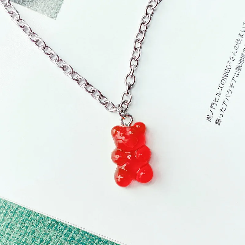Cute Gummy Bear Necklace for Women Model Colorful Resin Cartoon Pendant Neck Chain Hip Hop Fashion Trend Jewelry Girl Gift
Cute Gummy Bear Necklace for Women Model Colorful Resin Cartoon Pendant Neck Chain Hip Hop Fashion Trend Jewelry Girl Gift